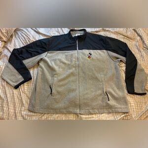 Vintage Disney Store Mickey Mouse Full Zip Fleece Adult Size XXL Gray Blue
